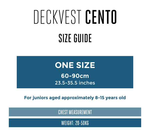 Spinlock CENTO Sizeguide 0 Size Chart